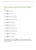 Metric System questions and answers Graded  A&plus; 