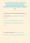 CCLE California Chiropractic Law Exam Questions and Answers with Expert Explanation &lpar;2026&sol;2027 Update&rpar; Complete A&plus;