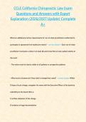 CCLE California Chiropractic Law Exam Questions and Answers with Expert Explanation &lpar;2026&sol;2027 Update&rpar; Complete A&plus;
