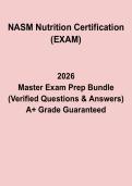 NASM Nutrition Certification Exam Questions & Answers &vert; Study Guide PDF