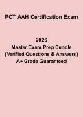 PCT AAH Certification Exam Questions & Answers &vert; Study Guide PDF