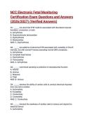 NCC Electronic Fetal Monitoring Certification Exam Questions and Answers &lpar;2026&sol;2027&rpar; &lpar;Verified Answers&rpar;