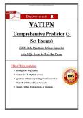 VATI PN Comprehensive Predictor &lpar;2023&rpar; &ndash; 3 Set Exams &ndash; NGN Style Questions & Verified Answers PDF