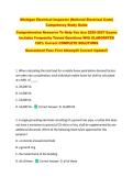 Michigan Electrical Inspector &lbrace;National Electrical Code&rcub;  Competency Study Guide   Comprehensive Resource To Help You Ace 2026-2027 Exams  Includes Frequently Tested Questions With ELABORATED  100&percnt; Correct COMPLETE SOLUTIONS   Guaranteed Pass First Attemp