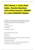 PECT Module 3 - Exam Study Guide &ndash; Practice Questions with Verified Answers&period; GRADED A&plus;&period; Latest 2026&sol;2027 Update&period;
