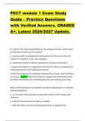 PECT module 1 Exam Study  Guide &ndash; Practice Questions  with Verified Answers&period; GRADED  A&plus;&period; Latest 2026&sol;2027 Update&period;  
