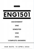 ENG1501 Assignment 1 Answers - Semester 1 &comma; 2026 &vert; Due Date 13 April 2026