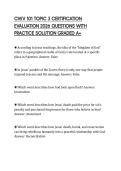 CWV 101 TOPIC 3 CERTIFICATION EVALUATION 2026 QUESTIONS WITH PRACTICE SOLUTION GRADED A&plus;