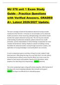 NU 578 unit 1 Exam Study  Guide &ndash; Practice Questions  with Verified Answers&period; GRADED  A&plus;&period; Latest 2026&sol;2027 Update&period; 