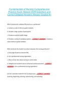 Fundamentals of Nursing Comprehensive  Practice Exam Newest 2026 Questions and  Correct Detailed Answers Already Graded A&plus; 