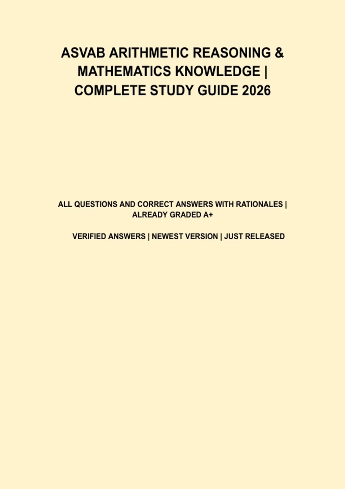 ASVAB Arithmetic Reasoning & Mathematics Knowledge – Complete Study ...