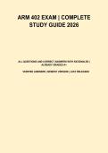 ARM 402 Exam &ndash; Complete Study Guide 2026
