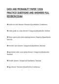 DATA AND PROBABILITY PAPER 1 2026 PRACTICE QUESTIONS AND ANSWERS FULL REVISION EXAM