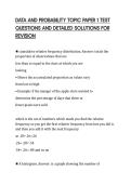 DATA AND PROBABILITY TOPIC PAPER 1 TEST QUESTIONS AND DETAILED SOLUTIONS FOR REVISION