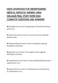 DAVIS ADVANTAGE FOR UNDERSTANDING MEDICAL-SURGICAL NURSING LINDA WILLIAMS FINAL STUDY PAPER 2026 COMPLETE QUESTIONS AND ANSWERS