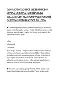 DAVIS ADVANTAGE FOR UNDERSTANDING MEDICAL-SURGICAL NURSING LINDA WILLIAMS CERTIFICATION EVALUATION 2026 QUESTIONS WITH PRACTICE SOLUTION