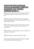 DAVITA RN FINAL EXAM 2026 ACTUAL EXAM SCRIPT COMPLETE QUESTIONS AND VERIFIED ANSWERS GRADE A&plus;