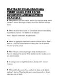 DAVITA RN FINAL EXAM 2026 STUDY GUIDE TEST PAPER QUESTIONS AND SOLUTIONS GRADED A&plus;