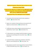 Electrical Inspector&sol; Electrical &lbrace;National Electrical Code&rcub;  Competency Study Guide  Comprehensive Resource To Help You Ace 2026-2027 Exams  Includes Frequently Tested Questions With ELABORATED  100&percnt; Correct COMPLETE SOLUTIONS  Guaranteed Pass First Attem