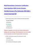 Mold Remediation Contractor Certification  Exam Questions With Correct Answers  &lpar;Verified Answers&rpar; Plus Rationales 2026 Q&A &vert;  Instant Download Pdf 
