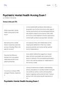 Nursing 101 Psychiatric Mental Health Nursing Exam 1 Flashcards 2025&sol;2026