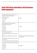 CLAS 104 Exam Questions And Answers 2026 Update&excl;&excl;&excl;