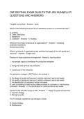 OM 300 FINAL EXAM QUALITATIVE JEN NUNNELLEY QUESTIONS AND ANSWERS