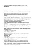 OM 300 EXAM 3- NUNNELLY QUESTIONS AND ANSWERS