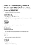 Latest ASQ Certified Quality Technician Practice Exam 100 Questions and Correct Answers &lpar;100- PASS&rpar;
