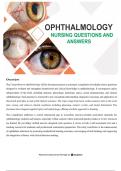 COMPREHENSIVE Ophthalmology  NURSING QUESTIONS AND ANSWERS