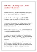 PCB 3023 - Cell Biology Exam 1 Review questions with answers