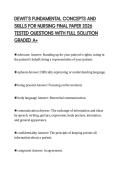 DEWIT&rsquo;S FUNDAMENTAL CONCEPTS AND SKILLS FOR NURSING FINAL PAPER 2026 TESTED QUESTIONS WITH FULL SOLUTION GRADED A&plus;