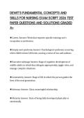 DEWIT&rsquo;S FUNDAMENTAL CONCEPTS AND SKILLS FOR NURSING EXAM SCRIPT 2026 TEST PAPER QUESTIONS AND SOLUTIONS GRADED A&plus;