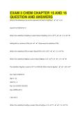 EXAM 3 CHEM CHAPTER 15 AND 16  QUESTION AND ANSWERS 