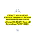 Test Bank for Nursing Leadership&comma; Management&comma; and Professional Practice for the LPN&sol;LVN&comma; 7th Edition &vert; Patricia S&period; Dahlem & Marilyn H&period; Dahlkemper