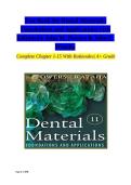 Test Bank for Dental Materials&colon; Foundations and Applications 11th Edition by John M&period; Powers & John C&period; Wataha with Detailed Questions and Correct Answers &vert; Complete Chapters 1-15 with Rationales &vert; A&plus; Grade