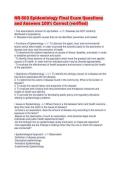 NR-503 Epidemiology Final Exam Questions and Answers 100&percnt; Correct &lpar;verified&rpar;
