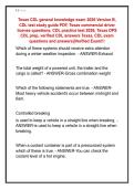 Texas CDL general knowledge exam 2026 Version B&comma;  CDL test study guide PDF&comma; Texas commercial driver  license questions&comma; CDL practice test 2026&comma; Texas DPS  CDL prep&comma; verified CDL answers Texas&comma; CDL exam  questions and answers&vert;&vert;Verified Exam&excl;&excl;&excl; 