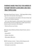 EVIDENCE BASED PRACTICE FOR NURSES BY SCHMIDT BROWN FLASHCARDS AND HIGHYIELD TOPICS 2026