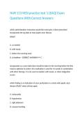 NUR 113 HESI practice test 1 &lpar;EAQ&rpar; Exam Questions With Correct Answers 