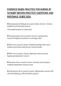 EVIDENCE BASED PRACTICE FOR NURSES BY SCHMIDT BROWN PRACTICE QUESTIONS AND RATIONALE GUIDE 2026