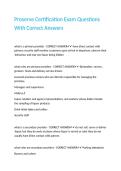 Proserve Certification Exam Questions With Correct Answers