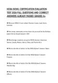 HOSA BOWL CERTIFICATION EVALUATION TEST 2026 FULL QUESTIONS AND CORRECT ANSWERS ALREADY PASSED GRADED A&plus;