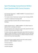 Sport Psychology Comprehensive Written Exam Questions With Correct Answers