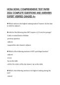 HOSA BOWL COMPREHENSIVE TEST PAPER 2026 COMPLETE QUESTIONS AND ANSWERS EXPERT VERIFIED GRADED A&plus;