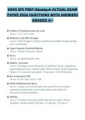 EXOS XPS PREP Q&A ACTUAL EXAM PAPER 2026 QUESTIONS WITH ANSWERS GRADED A&plus;