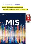 TEST BANK For Management Information Systems 10th Edition by Hossein Bidgoli&period;pdf