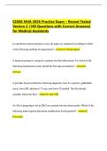 CCMA NHA 2026 Practice Exam &ndash; Recent Tested Version 2 &lpar;180 Questions with Correct Answers&rpar; for Medical Assistants