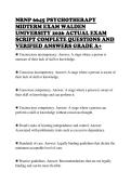 NRNP 6645 PSYCHOTHERAPY MIDTERM EXAM WALDEN UNIVERSITY 2026 ACTUAL EXAM SCRIPT COMPLETE QUESTIONS AND VERIFIED ANSWERS GRADE A&plus;