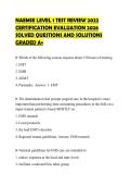 NAEMSE LEVEL 1 TEST REVIEW 2022 CERTIFICATION EVALUATION 2026 SOLVED QUESTIONS AND SOLUTIONS GRADED A&plus;